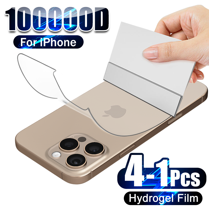 Phone Accessories Unique - 4-1 قطعة فيلم هيدروجيل خلفي آيفون