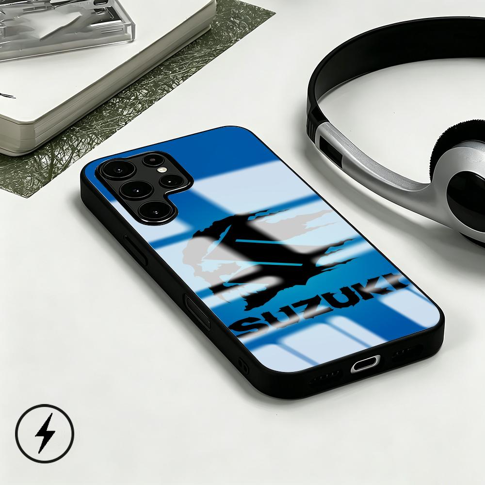 Magnetic Phone Case - جراب هاتف زجاجي مغناطيسي بتصميم شعار