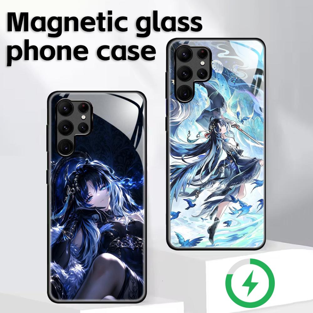 Magnetic Phone Case - جراب هاتف زجاجي مغناطيسي Wuthering Waves
