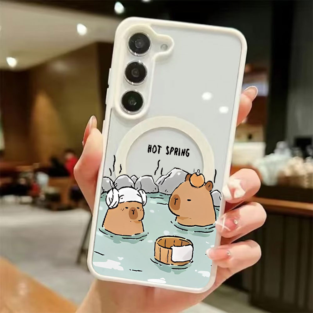 Magnetic Phone Case - غطاء هاتف مغناطيسي شفاف ملون لسامسونج