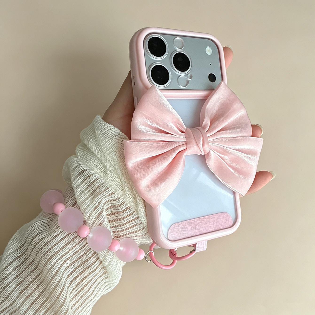 جراب هاتف شفاف بإطار وردي وفيو - مراجعة Phone Accessories Crochet وسعره