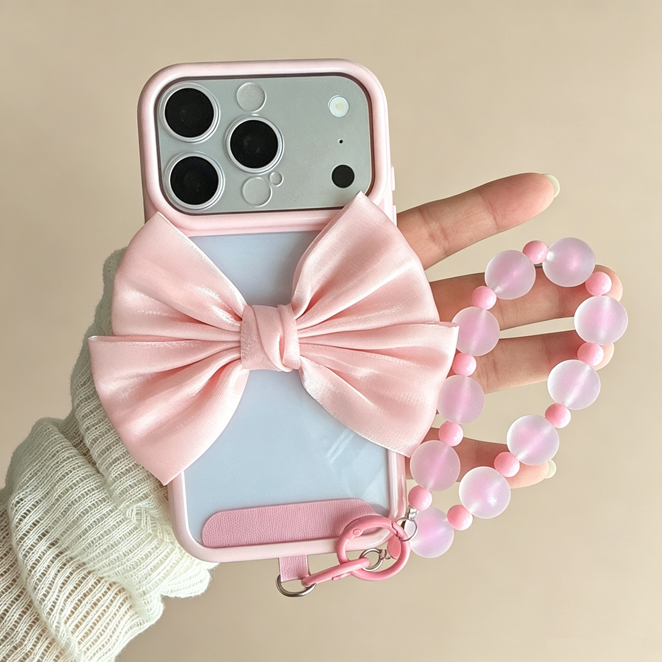جراب هاتف شفاف بإطار وردي وفيو - مراجعة Phone Accessories Crochet وسعره