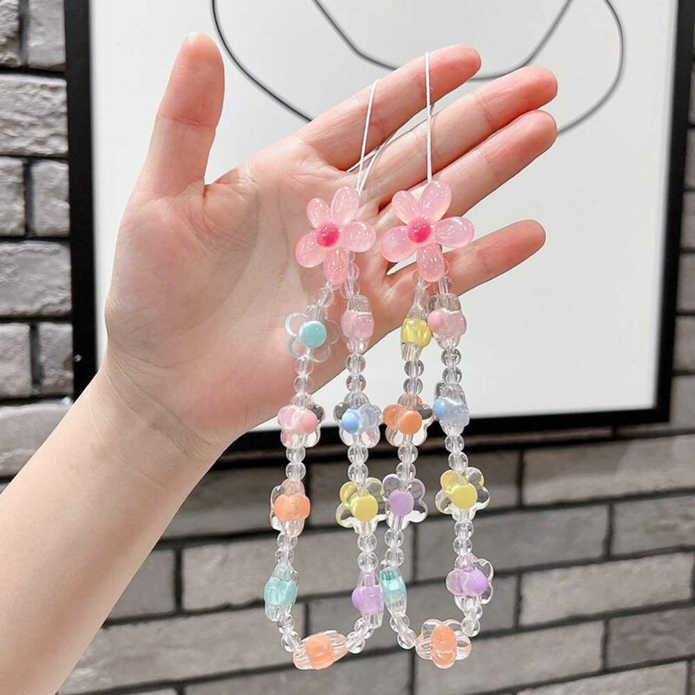 الملونة زهرة الشمس الخرز سلسلة - مراجعة Phone Accessories Crochet وسعره