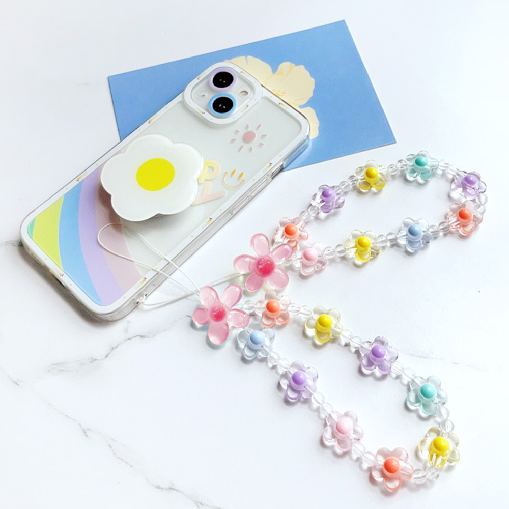 الملونة زهرة الشمس الخرز سلسلة - مراجعة Phone Accessories Crochet وسعره