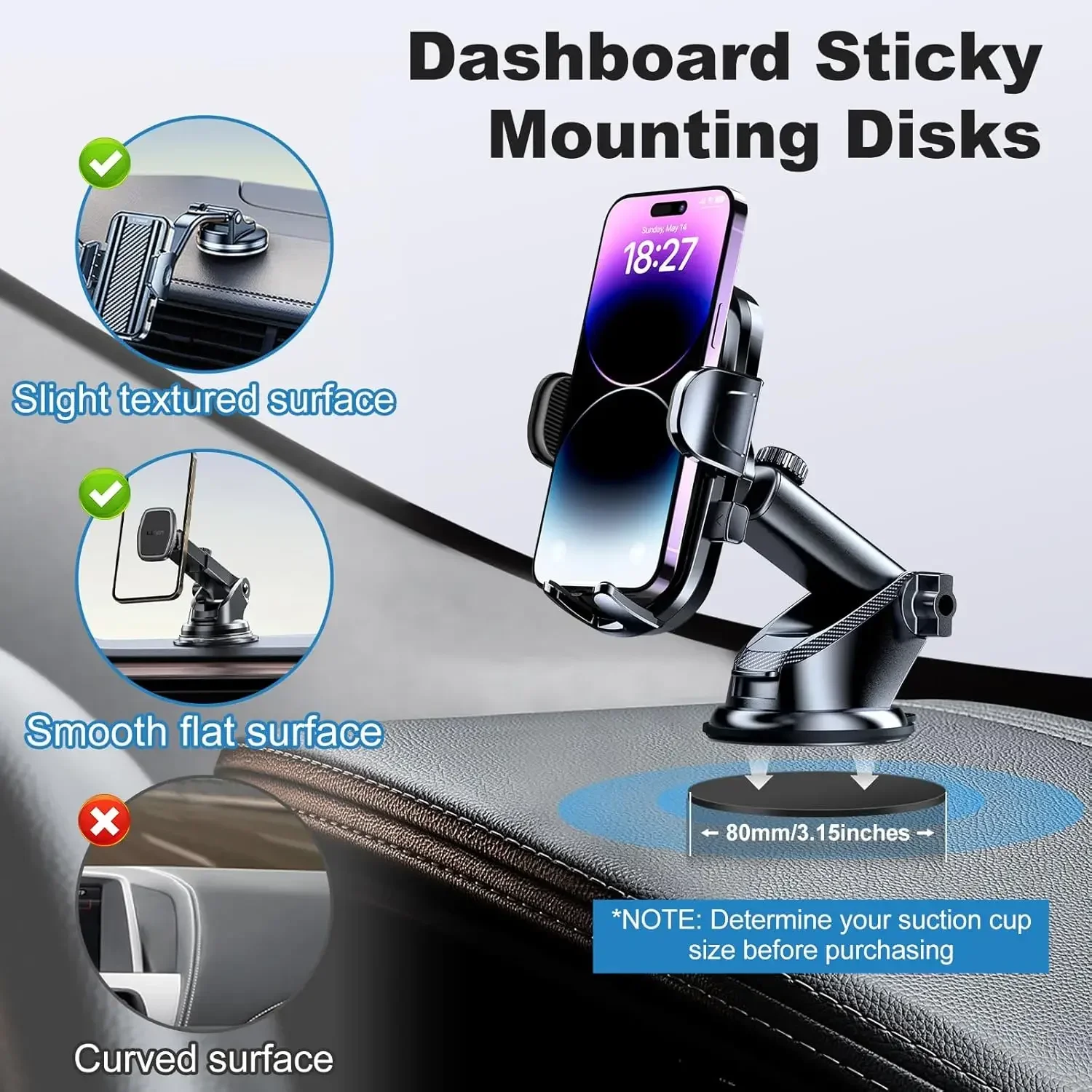 مجموعة وسادات لاصقة عالمية للو - مراجعة Car Mount Phone وسعره